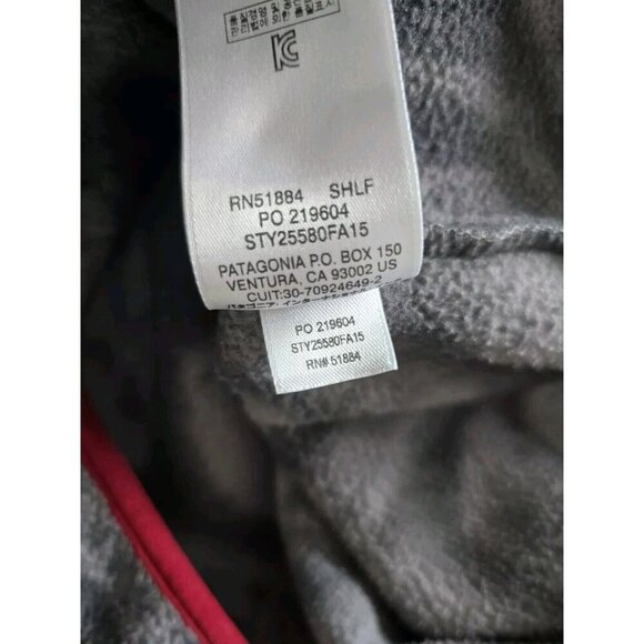 Patagonia Synchilla Pullover Fleece Gray Red Tribal Aztec Mens S Unisex Womens M - Picture 12 of 12